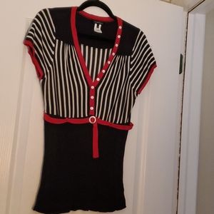 Nanette Lepore nautical knit top Size M